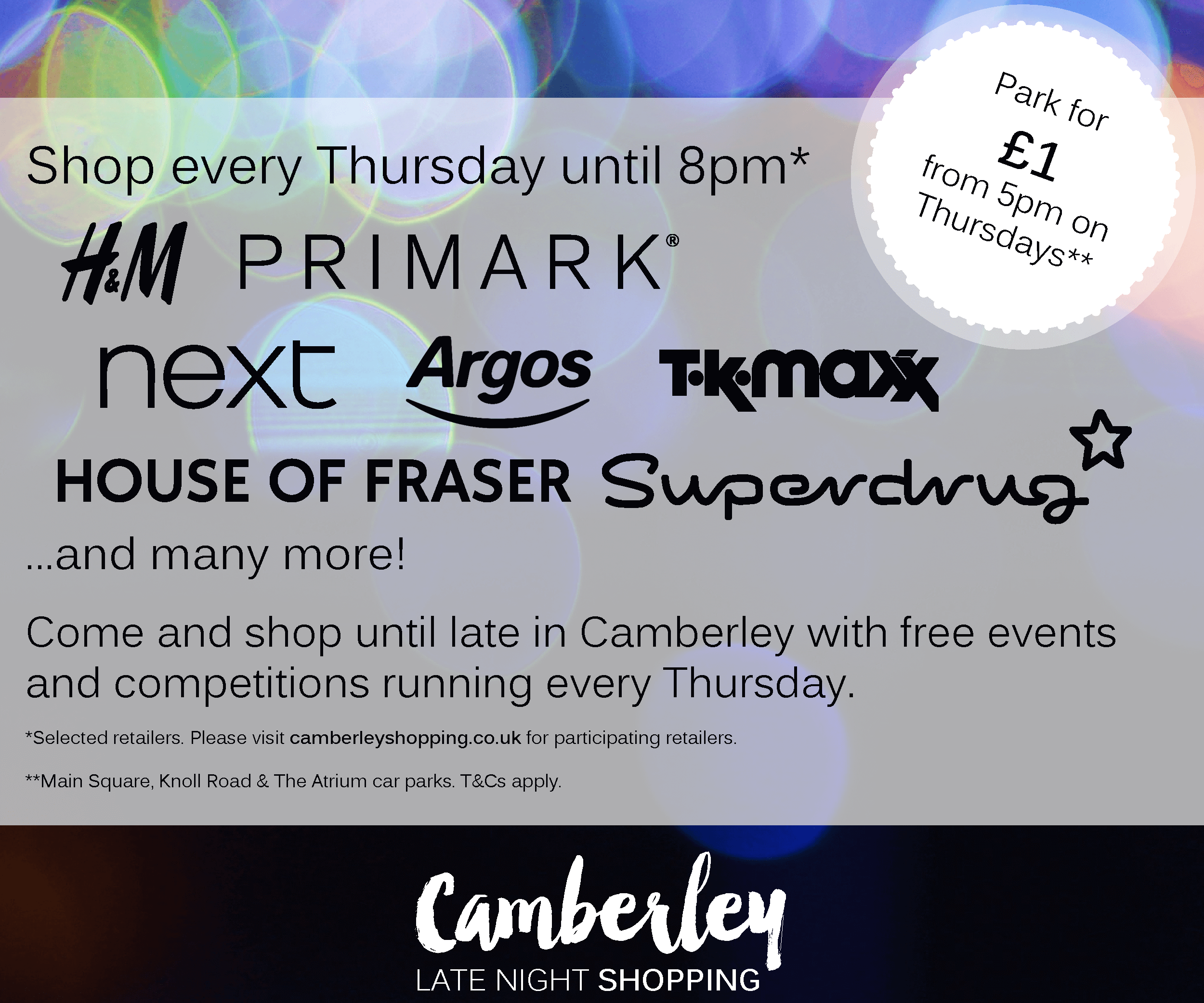 The Mall Camberley - Late Night Shopping - Primary (1)